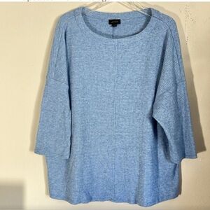 J. Jill Plus Size 2X 3/4 Sleeve Sky Blue Textured Blouse